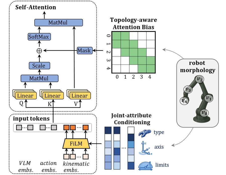 Topology-aware attention and joint-attribute conditioning